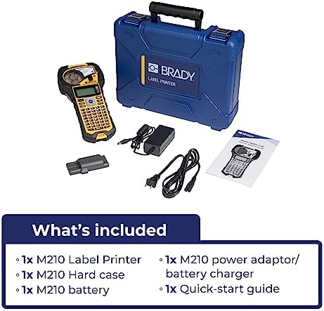 Brady M210 Portable Label Printer Kit (M210-KIT), Yellow/Black