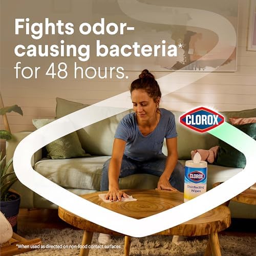 Clorox Disinfecting Cleaning Wipes Flex Pack, Bleach Free, Crisp Lemon, 75 Count (Pack May vary)