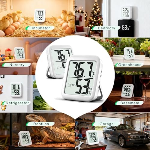 Antonki 2 Pack Room Thermometer Indoor Hygrometer