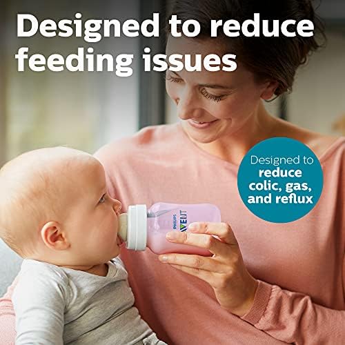 Philips Avent Anti-Colic Baby Bottle with AirFree Vent, Medium Flow, 9 oz