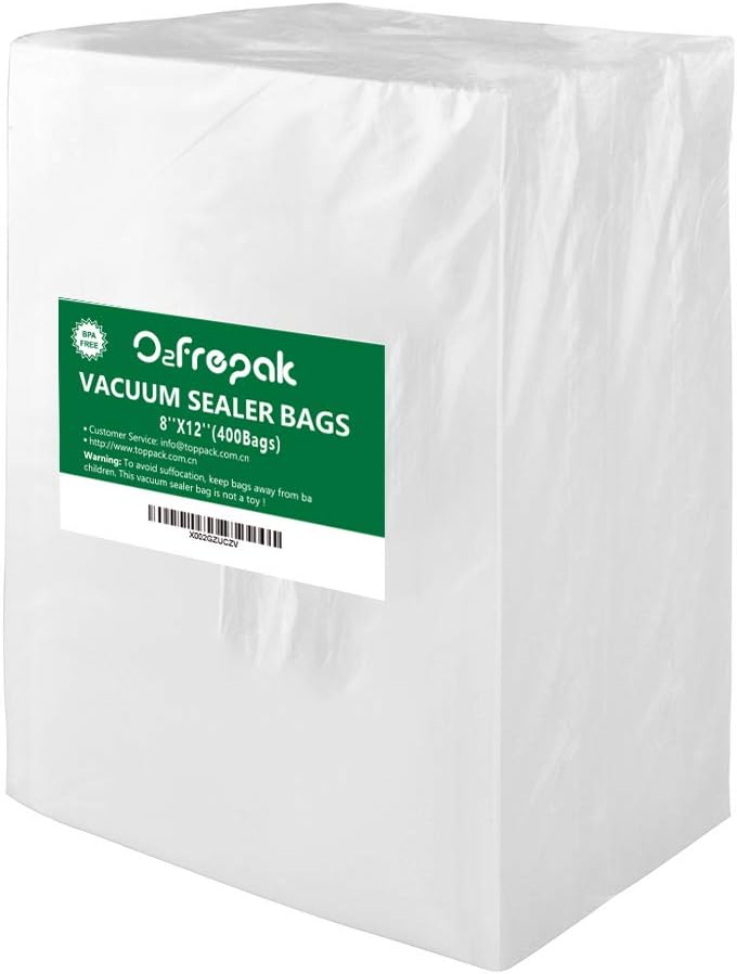 O2frepak Gallon 11"x16" Vacuum Sealer Bags 100ct for Food Storage