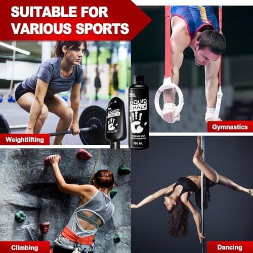 Liquid Chalk 2 oz & 12 oz, Mess-Free Gym Chalk for Lifting
