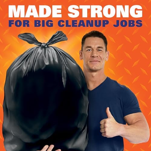 Hefty Easyflaps Multipurpose 30 Gallon Large Trash Bags, Black, 40ct