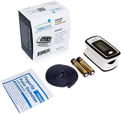 Innovo Deluxe iP900AP Fingertip Pulse Oximeter Blood Oxygen Saturation Monitor with Alarm, Plethysmograph and Perfusion Index