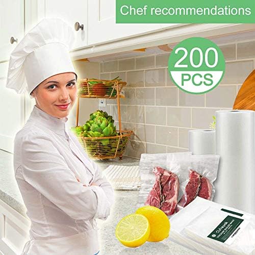 O2frepak Quart 8"x12" Vacuum Sealer Bags 200ct for Food Storage