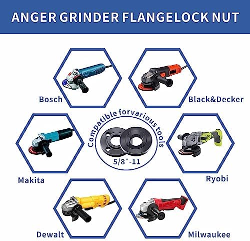 7PCS Angle Grinder Nut Wrench Kit 5/8-11 Flange Metal Lock Nut