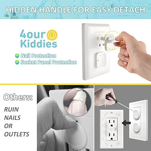 4our Kiddies Baby-Proof Outlet Covers(60 Pack) - Child Safety Electric Plug Protectors to Prevent Power Shock