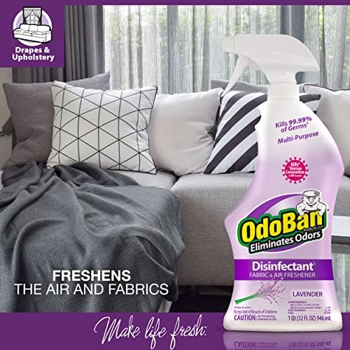 OdoBan Ready-to-Use Disinfectant and Odor Eliminator, 32 Ounce Spray Bottle, Lavender Scent