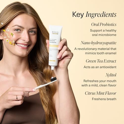 Boka Probiotic Toothpaste - Fluoride Free, Nano Hydroxyapatite Toothpaste