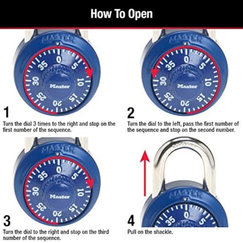 Master Lock Combination Padlock, Locker Lock, for Gym and School 1530DCM