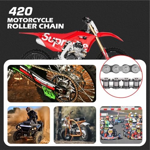 DYC 420 Chain 132 Links with 5 Master Links and Chain Breaker Tool