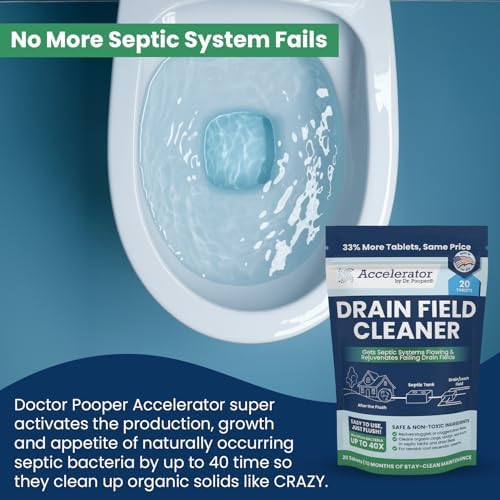Dr. Pooper Septic Drain Field Cleaner Tablets – 20 Count, 10 Month Supply