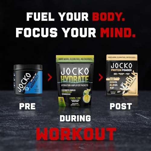 Jocko Fuel Hydrate Electrolyte Powder Packets, Lemon Lime | 16 Packets