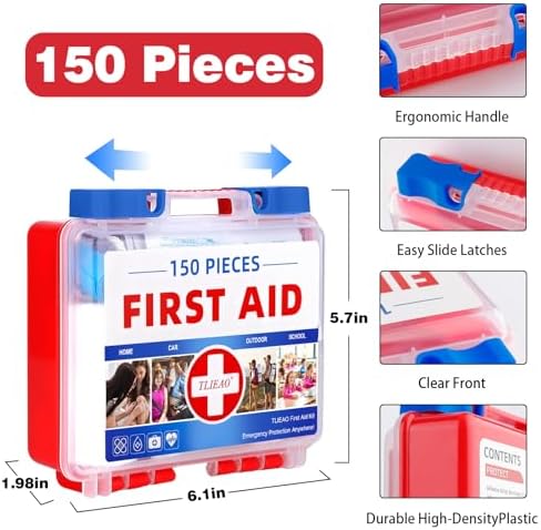 Mini First Aid Kit - 150 Pieces, All-Purpose Portable