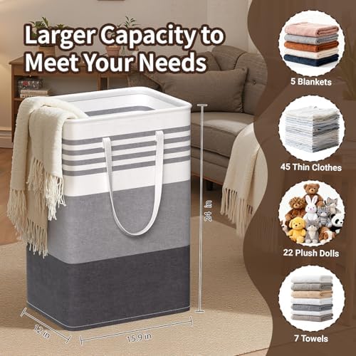 WOWBOX 2 Pack Laundry Baskets, Collapsible Dirty Clothes Laundry Hampers