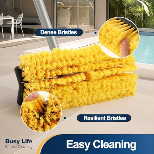 Yocada Deck Brush with 4-Section Extendable Handle Floor Scrub Brush