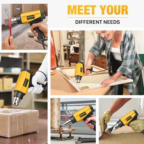 SEEKONE 1800W Compact Heat Gun 122℉-1202℉ Variable Temp for Crafting