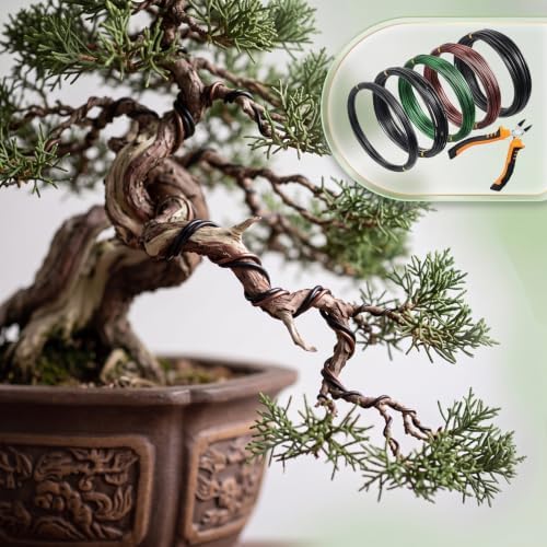 Mudder 5 Roll Bonsai Training Wire Aluminum 1/1.5/2.0mm Classic