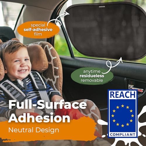 CARAMAZ Car Window Shade for Baby with Certified UV-Protection 2 Pack - 20"x12"