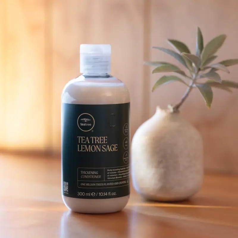 Tea Tree Lemon Sage Thickening Conditioner, Builds Body + Boosts Volume, For Fine Hair