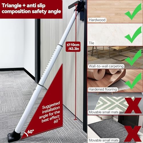 AceMining Door Security Bar, Patio Door Lock, 20-50 in