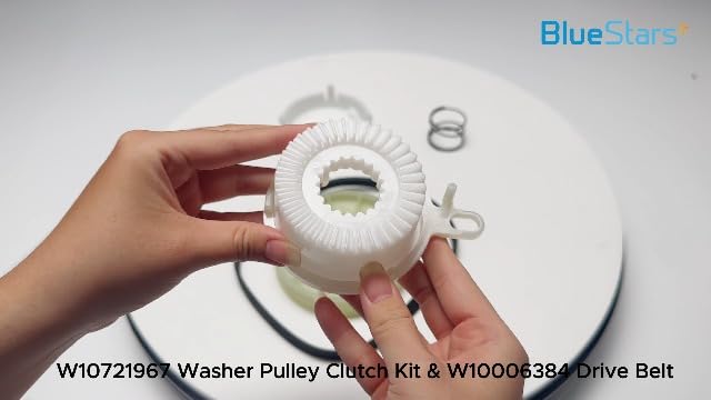 [Upgraded] BlueStars W10721967 Washer Pulley Clutch Kit & W10006384 Belt