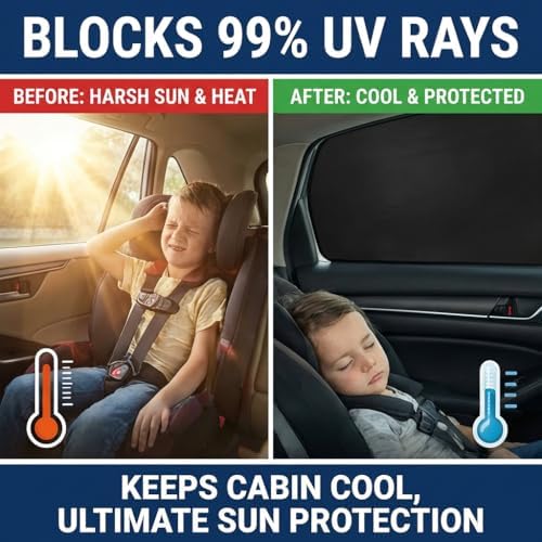 XCBYT Magnetic Car Window Shades for Side Window, 100% Blackout Privacy