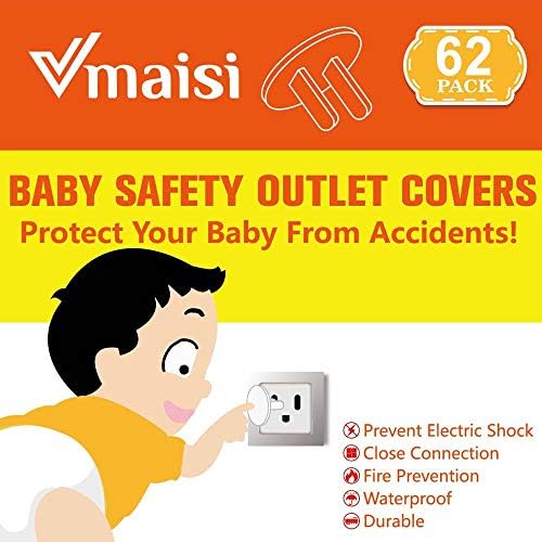 Vmaisi 62 Pieces Outlet Covers Baby Proofing Plug Protectors Child Safety