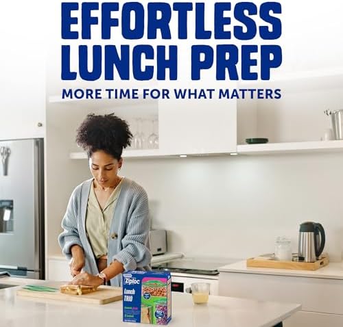 Ziploc Lunch Trio Food Storage Bags Variety Pack, 225 Total Bags