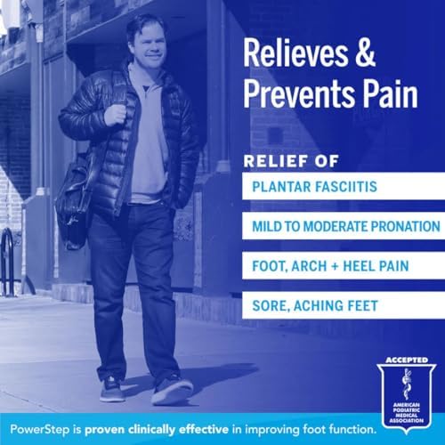 PowerStep Pinnacle Insoles, Plantar Fasciitis Relief (M 10-10.5, W 12-12.5)