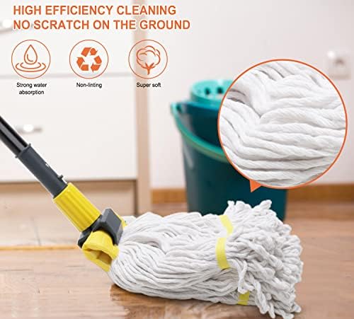 KeFanta Commercial Mop Heavy Duty Industrial Mop,60" String Wet Cotton Mops