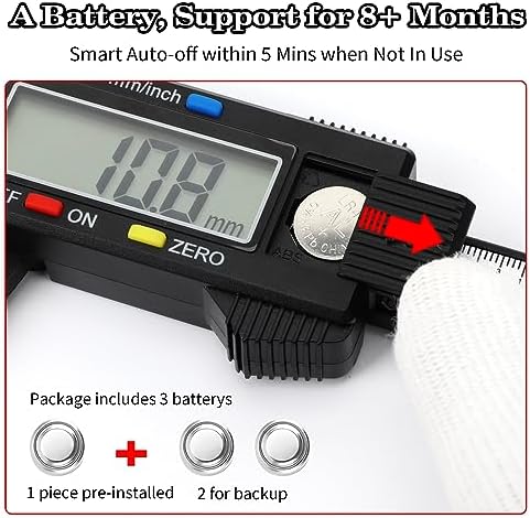 Digital Caliper, Esydon Upgraded Calipers 6 inch, Measuring Tool, Electronic Ruler, with Large LCD Screen, Auto-Off Feature, Inch and Millimeter Conversion, Plastic Case, Perfect for Household, DIY
