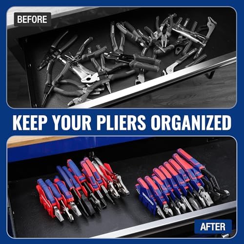 WORKPRO 2-Pack Plier Organizer Rack, 20-Slot Tool Organizer and Storage
