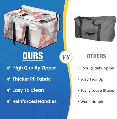 RoomHacks Moving Bags, Heavy Duty Large Storage Bags, 88L, 6 Pack, Clear
