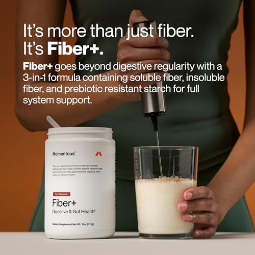 Momentous Fiber+, Psyllium Husk Powder, Multi-Source Blend, Unflavored
