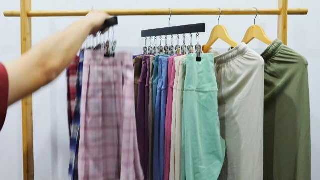 Legging Organizer for Closet, Pants Hangers with Clips