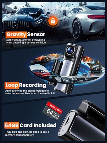 Affver 4K+2.5K Dash Cam Front and Rear, Built-in 5G WiFi 6 GPS Dual Dashcam