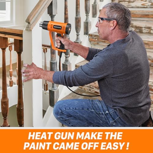 SEEKONE Heat Gun 1800W with 1112℉&752℉ 2 Temperature Settings for Crafting