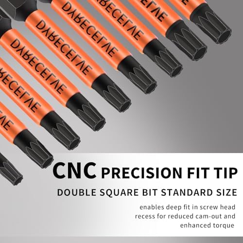 DYRECELVE 10-Pack 8-Point Star Bit Set for Trailer, Double Square, 2.56 IN