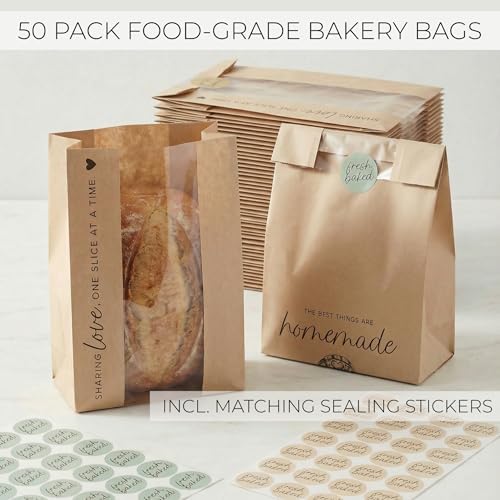 Beautiful Bread Bags for Homemade Bread - Clear Window Bakery Paper Bags
