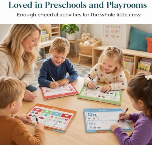 Fun Preschool Workbooks for Kids Age 3-5 - Reusable Dry Erase Tracing Books