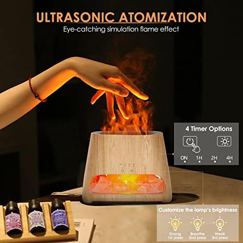 SALKING 2-in-1 Essential Oil Diffuser for Home & Himalayan Salt Lamp, 150ml