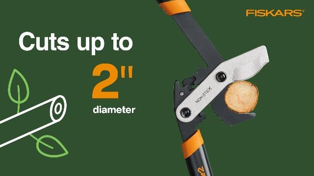 Fiskars 32” PowerGear2 Garden Bypass Loppers, 2" Cut Capacity Tree Trimmer