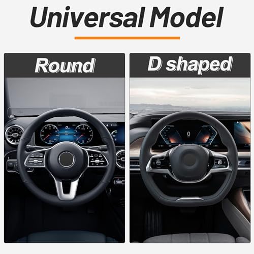 KAFEEK Elastic Stretch Steering Wheel Cover, Universal 15 Inch, Black