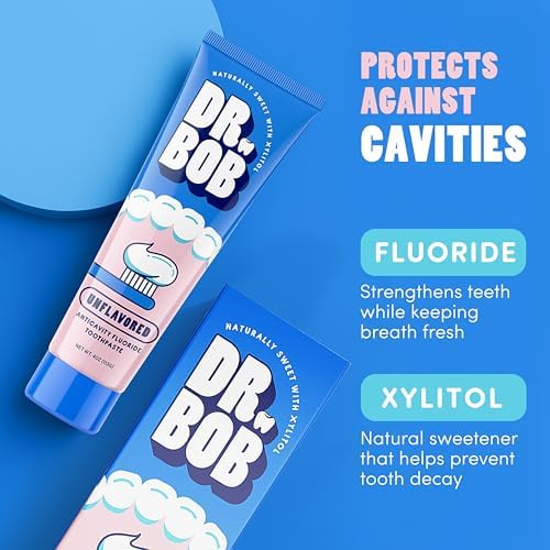 Dr. Bob Unflavored Toothpaste - Anticavity Fluoride Gel, 4 oz