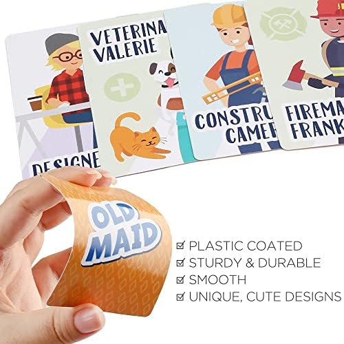 LotFancy Card Games for Kids, 6 Decks, Go Fish, Old Maid, Crazy Eights, Memory Match, Slap Jack, Animal Playing Cards, Easter Basket Stuffers, Stocking Stuffers, Birthday Gifts