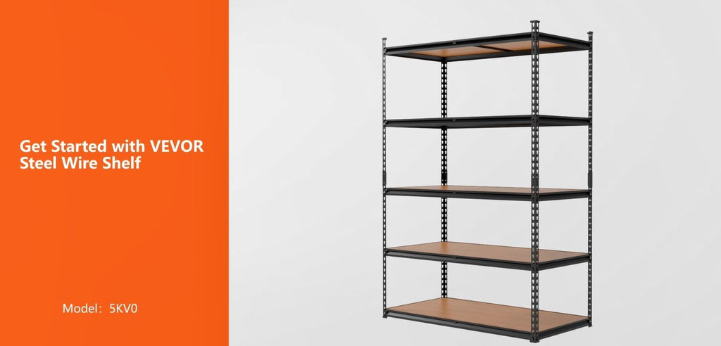 VEVOR Storage Shelves 5-Tier Adjustable 2000 lbs 48"x24"x72" Shelving Unit