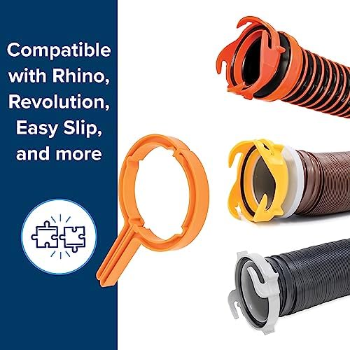Camco RhinoFLEX RV Sewer Hose Wrenches, 2-Pack, Orange