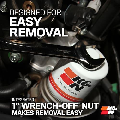 K&N Oil Filter: 20,000 Mile Engine Protection with Wrench Off Nut, HP-1008