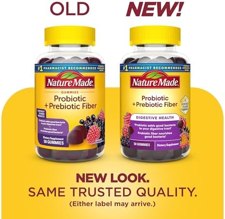 Nature Made Probiotic + Prebiotic Fiber Gummies, 50 Gummies